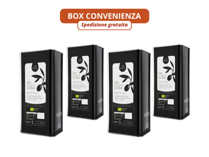 Olio Extra Vergine di Oliva Bio - Box 4 x Latta 5lt
